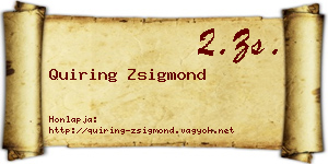 Quiring Zsigmond névjegykártya