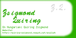 zsigmond quiring business card